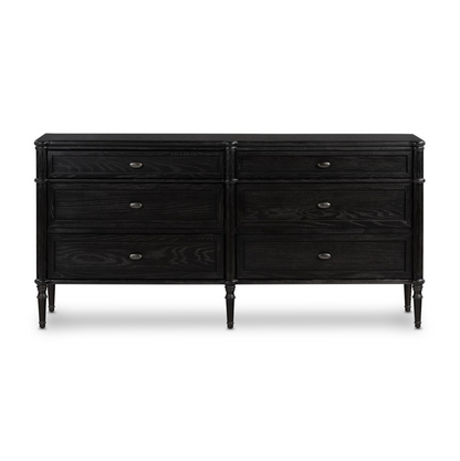 Eloise 70" 6 Drawer Dresser - Distressed Black
