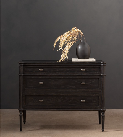 Eloise 44" 3 Drawer Chest - Distressed Black