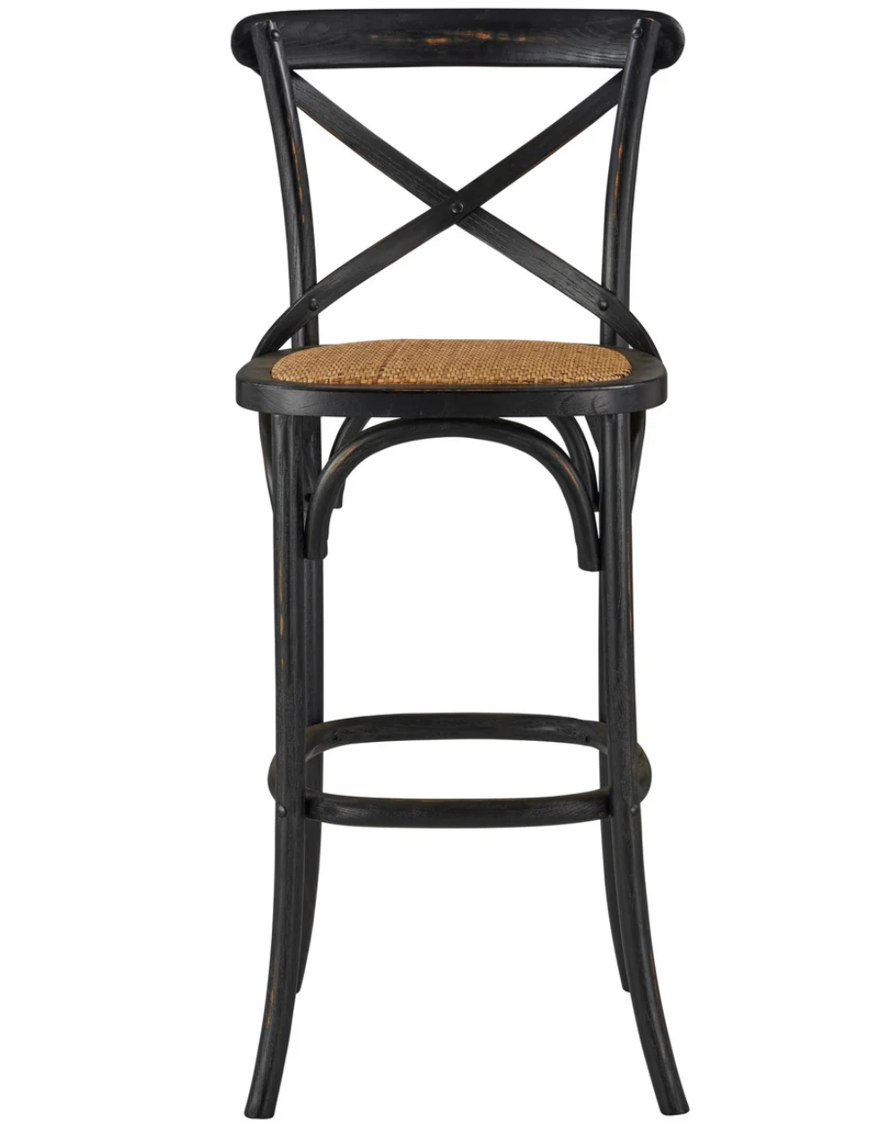 Barnett 30" X-Back Barstool - Distressed Black