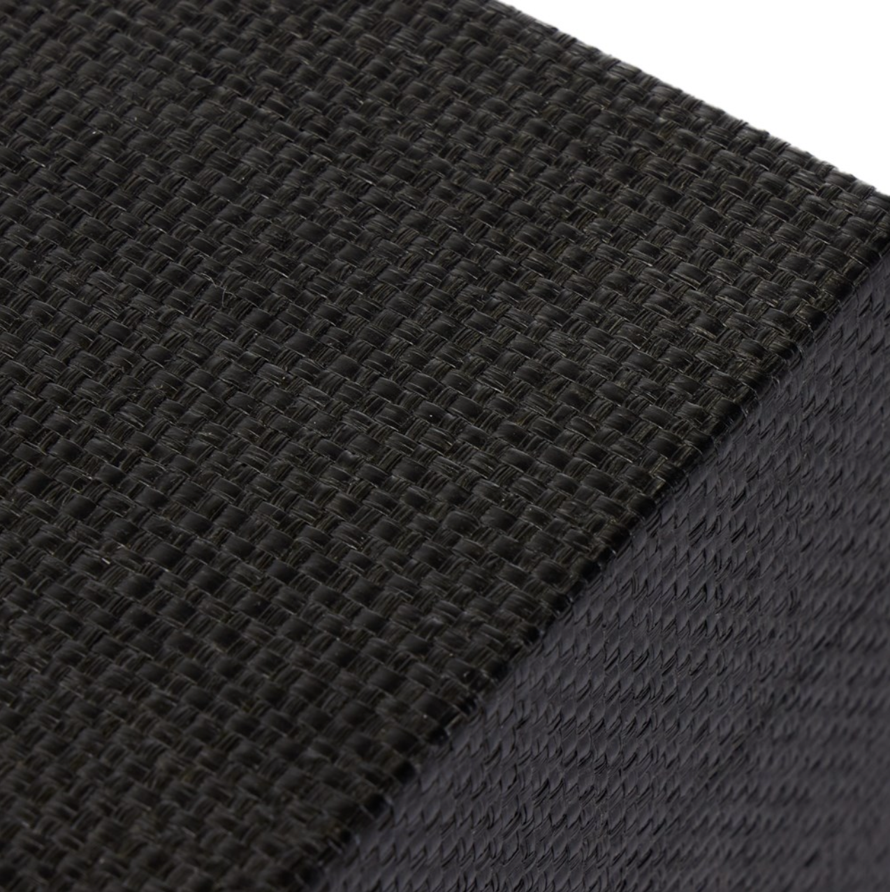 Bhari 30" 2 Drawer Nightstand - Woven Black + Antique Brass