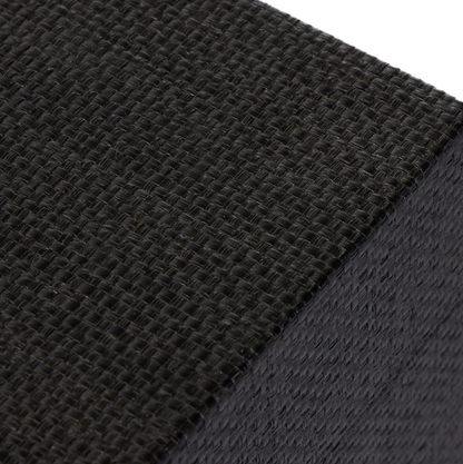 Bhari 30" 2 Drawer Nightstand - Woven Black + Antique Brass