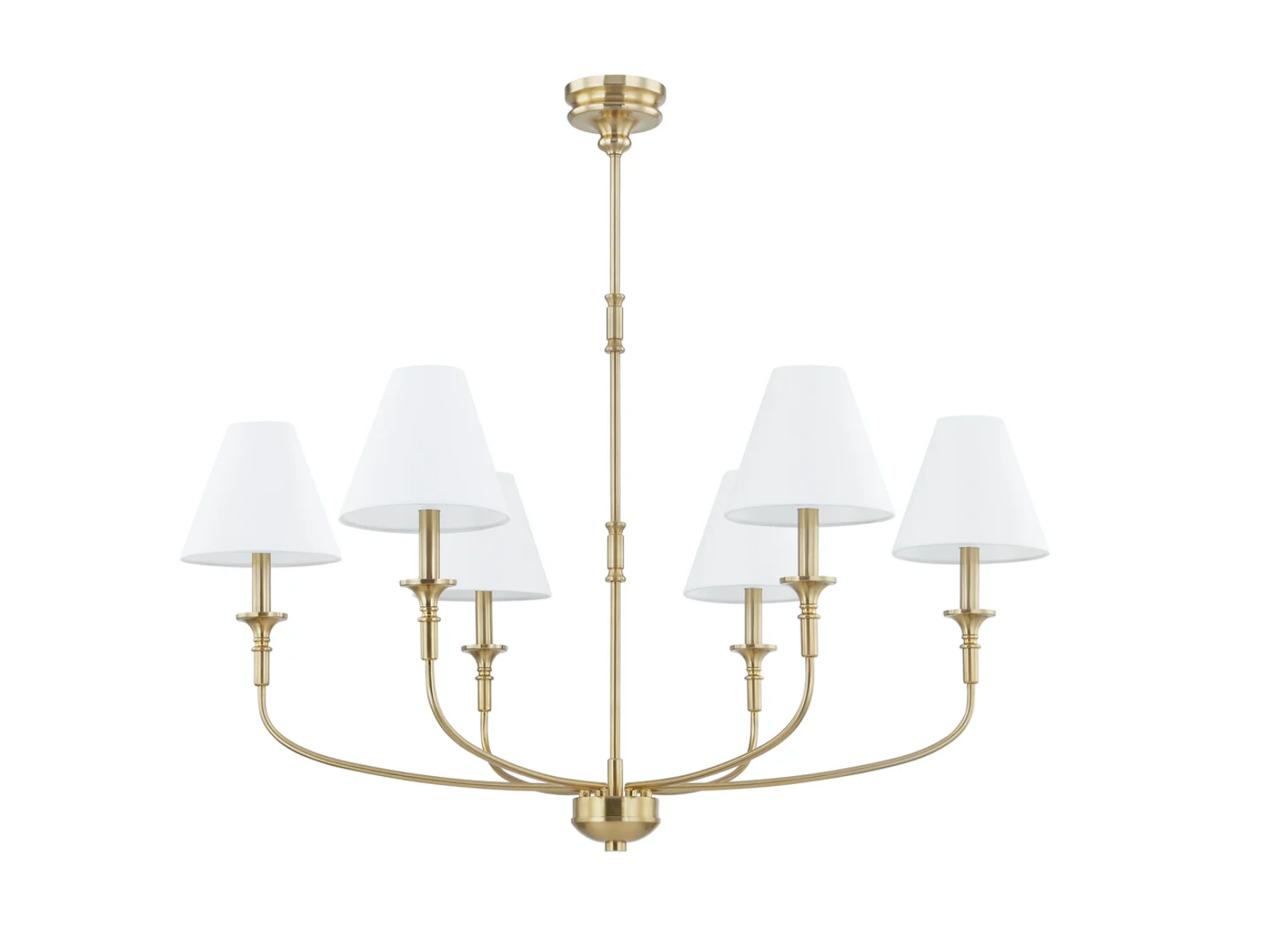 Baron 39" 6 Light Chandelier - Antique Brass