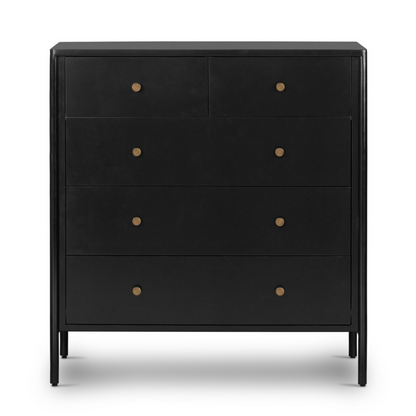 Ellington 36" 5 Drawer Dresser - Black Iron + Bronze