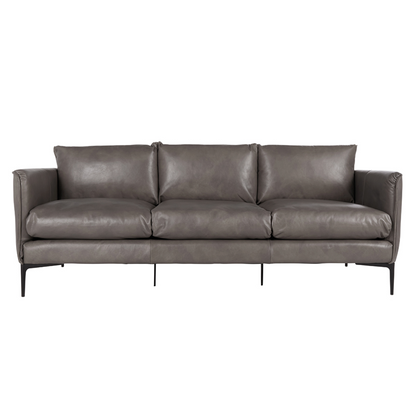 Amelia 84" Top Grain Leather Sofa - Wolf