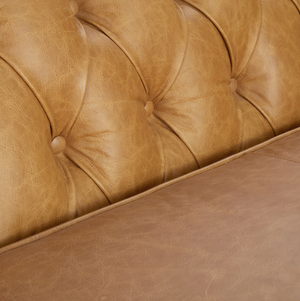 Sebastian 88" Top Grain Leather Sofa - Burnt Orange