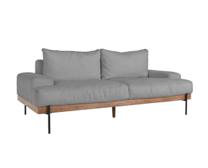 Neil 84" 2 Cushion Sofa - Light Grey + Reclaimed Pine