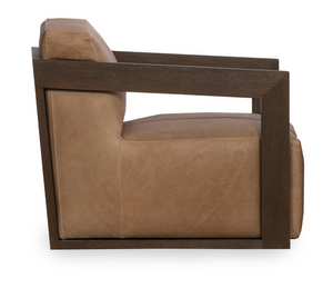 Rafferty 30" Top Grain Leather Swivel Chair - Camel