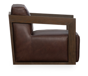 Rafferty 30" Top Grain Leather Swivel Chair - Brown