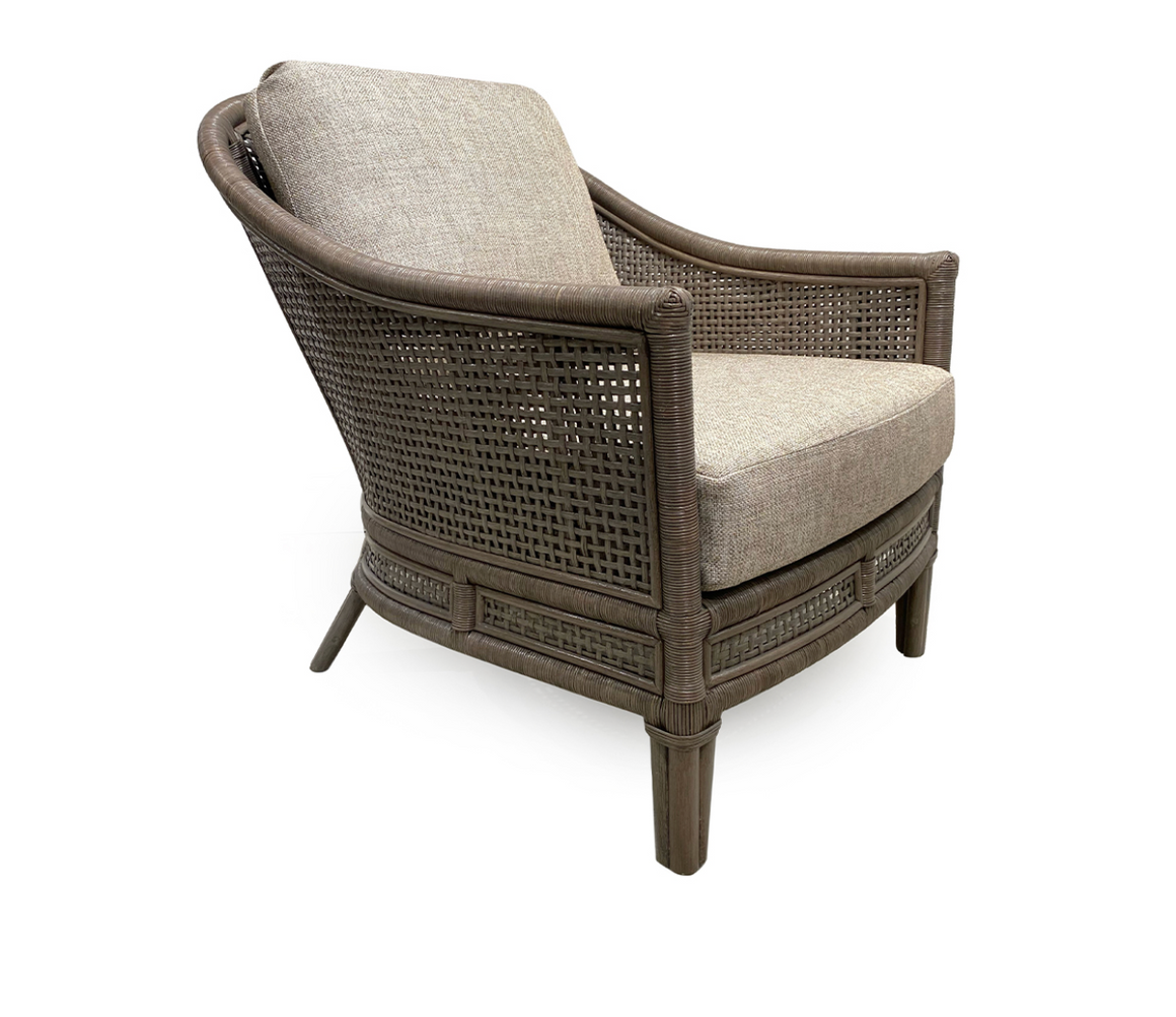 Lucas 30" Accent Chair - Oatmeal Linen + Driftwood