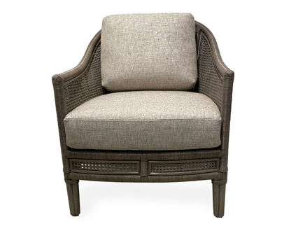 Lucas 30" Accent Chair - Oatmeal Linen + Driftwood