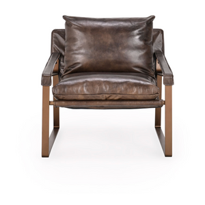 Lakyn 30" Top Grain Leather Accent Chair - Brown