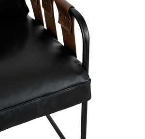 Connor 27" Top Grain Leather Accent Chair - Black