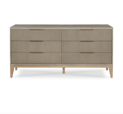 Elias 68" Six Drawer Dresser - Brushed Smoke