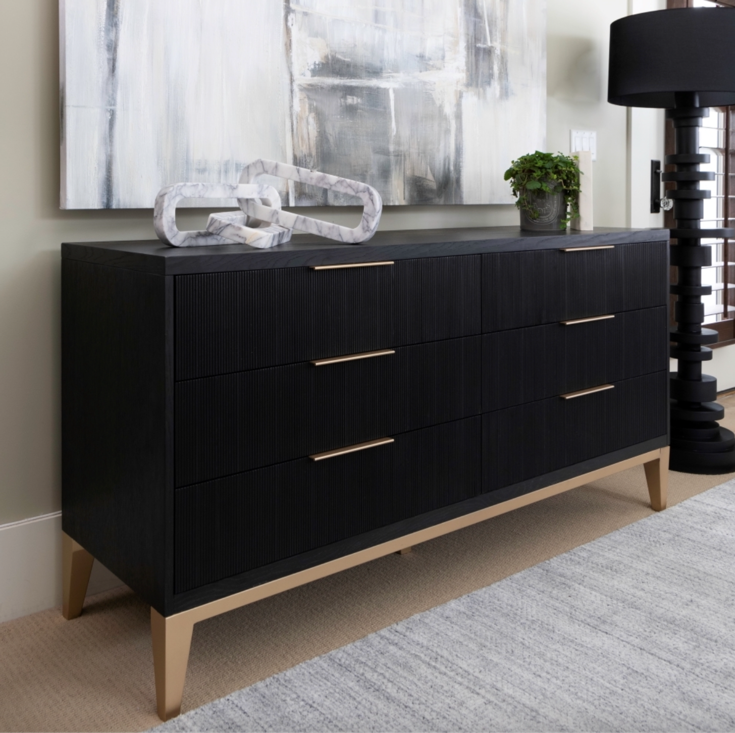 Elias 68" Six Drawer Dresser - Onyx