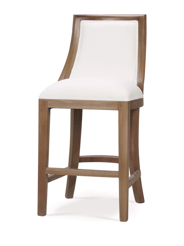 MacKenzie Mahogany Counter Stool - Straw + Performance White