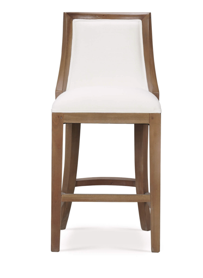 MacKenzie Mahogany Counter Stool - Straw + Performance White