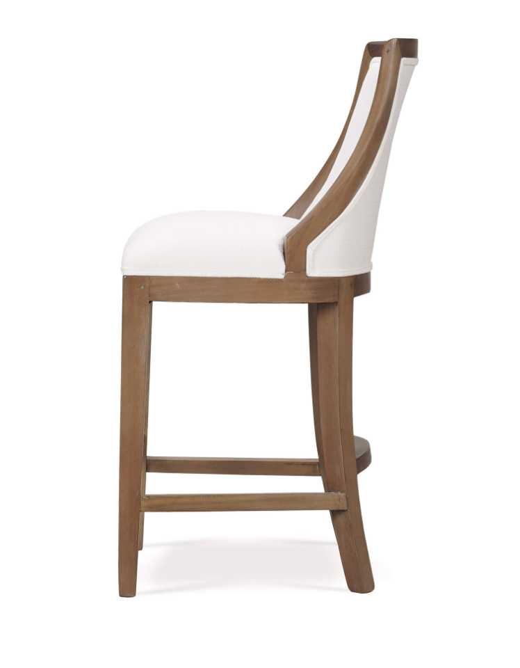 MacKenzie Mahogany Counter Stool - Straw + Performance White