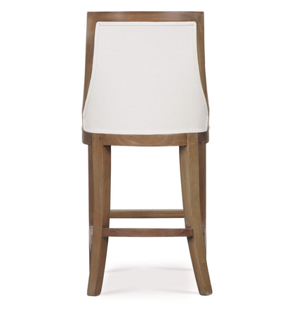 MacKenzie Mahogany Counter Stool - Straw + Performance White