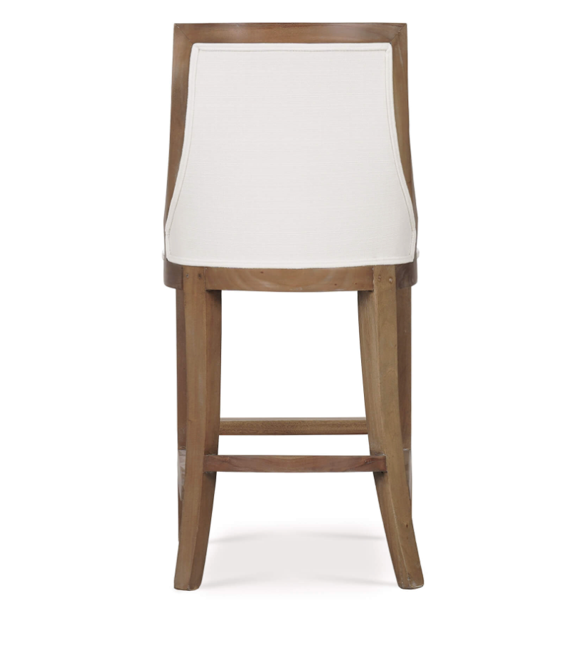 MacKenzie Mahogany Counter Stool - Straw + Performance White
