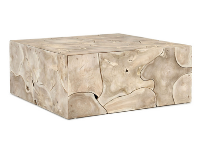 Taos 40" Square Teak Coffee Table - Bleached Teak
