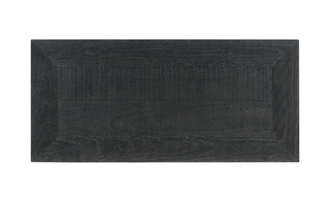 Hastings 38" Wood + Glass 2 Door Cabinet - Black + Rustic Brown