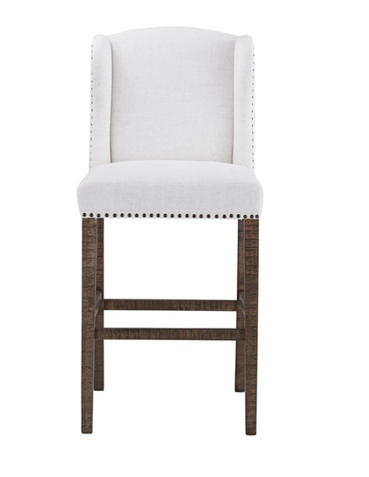 Shannon 30" Bar Stool - Cotton + Gray Wash