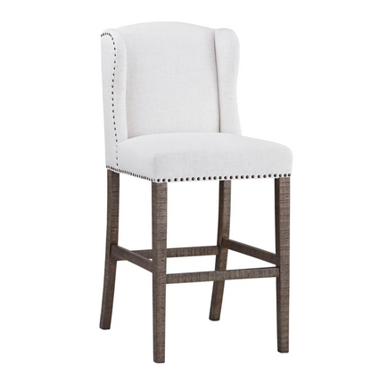 Shannon 30" Bar Stool - Cotton + Gray Wash