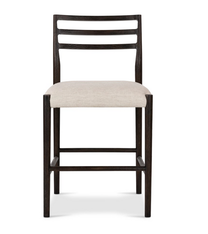 Jolene 40" Counter Stool - Carbon Oak + Linen