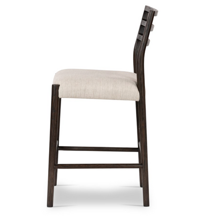 Jolene 40" Counter Stool - Carbon Oak + Linen