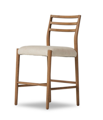 Jolene 40" Counter Stool - Light Oak + Linen