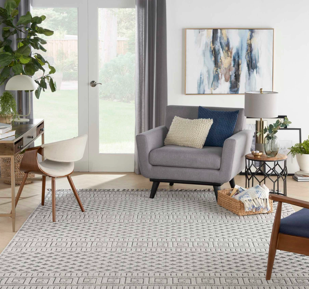 Baxter Area Rug - Slate/Ivory