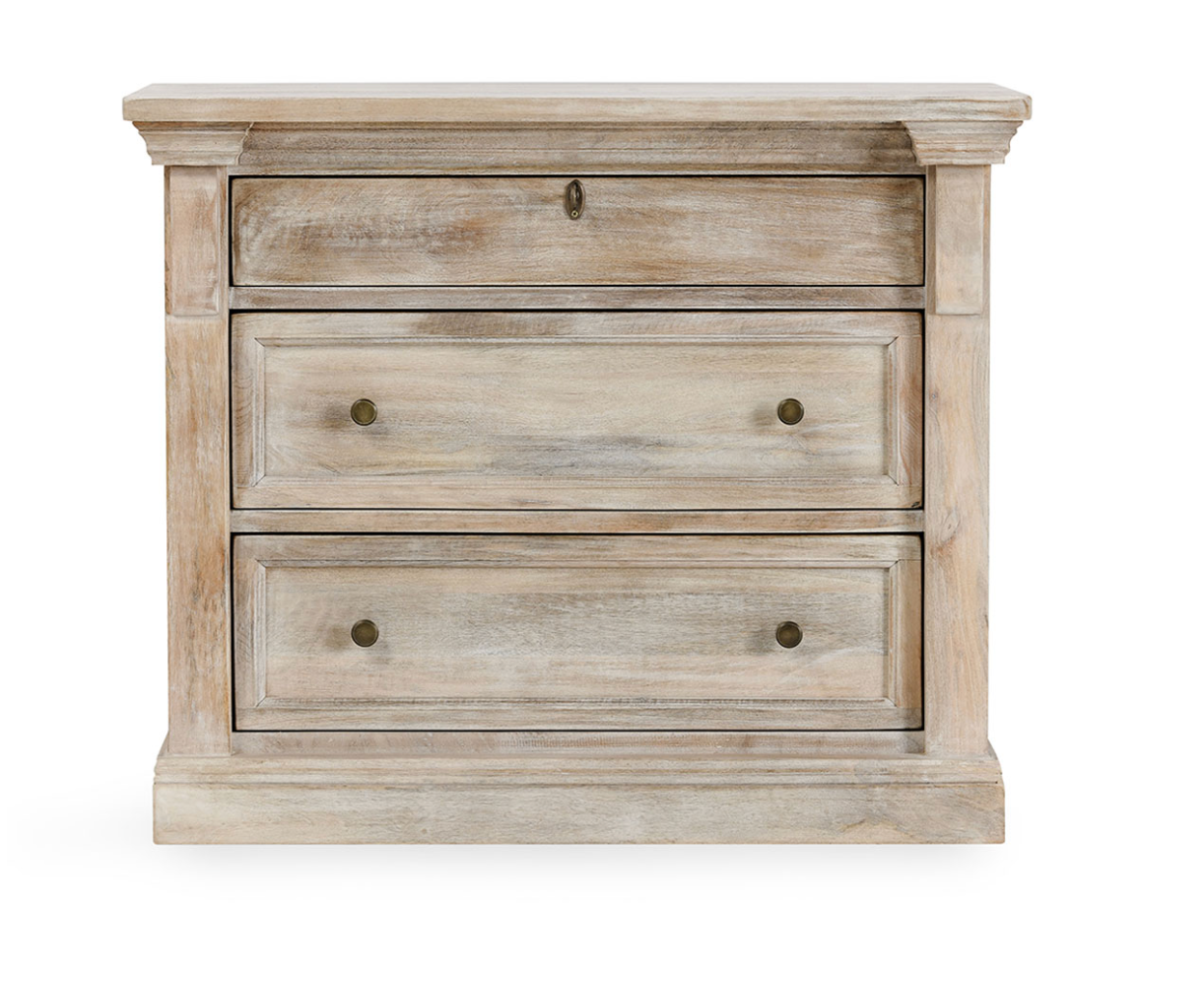 Adele 36" 3 Drawer Nightstand - Dune