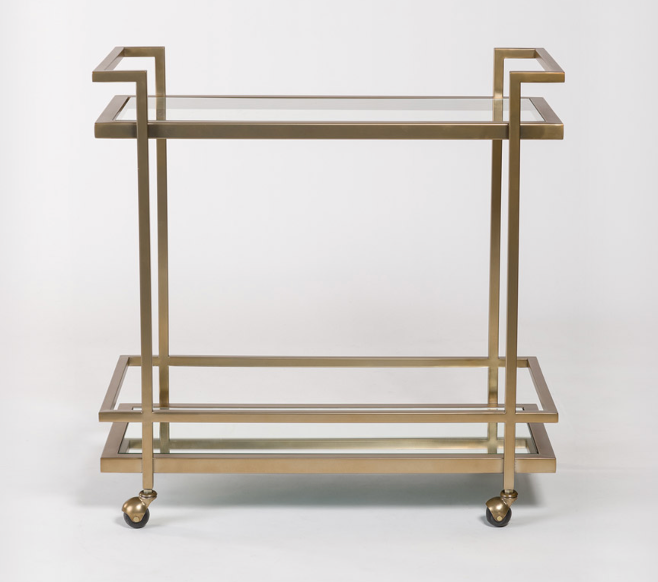 Anaheim 34" Bar Cart - Antique Brass