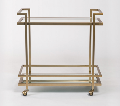Anaheim 34" Bar Cart - Antique Brass