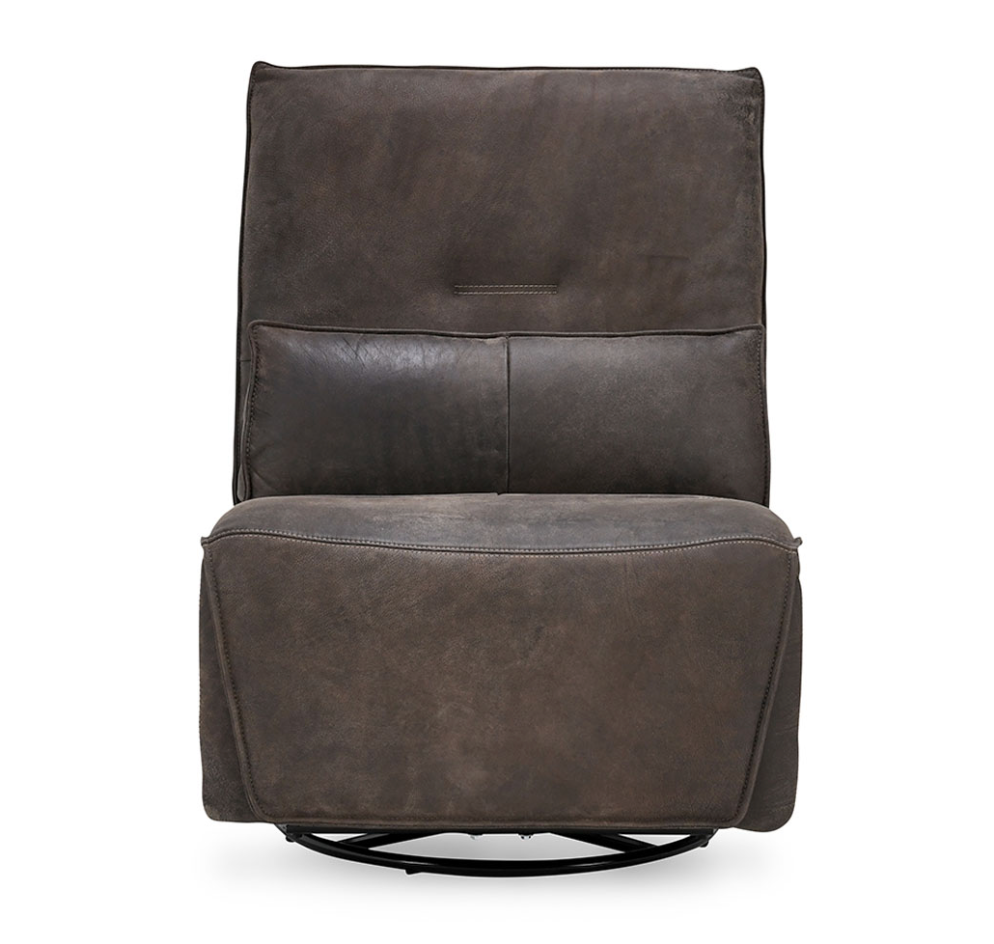 Presley 29" Top Grain Leather Power Recliner Swivel - Rustic Brown