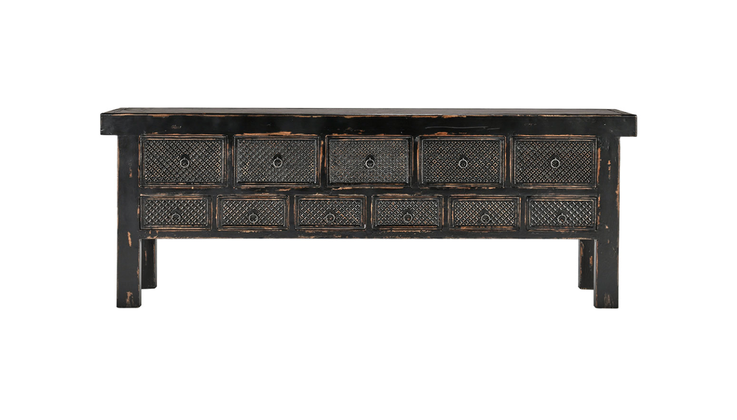 Libbey 93" Reclaimed Pine Sideboard - Distressed Black