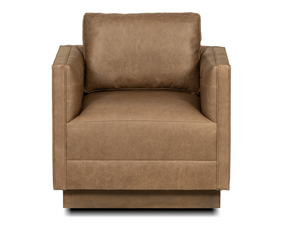 Ricardo Top Grain Leather Swivel Chair - Ashed Copper