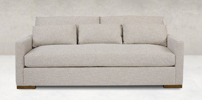 Glenda Express Ship 90" Bench Cushion Top Grain Leather Sofa - Taupe