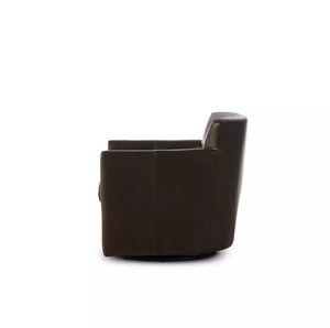 Milan 30" Top Grain Leather Swivel Chair - Heirloom Cigar