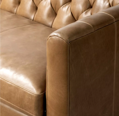 Dakota 96" Top Grain Leather Sofa - Dakota Warm Taupe
