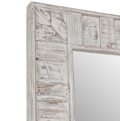 Marietta 90" Reclaimed Pine Floor Mirror - Distressed White