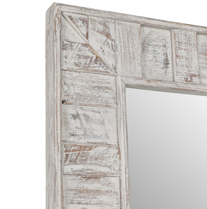 Marietta 90" Reclaimed Pine Floor Mirror - Distressed White