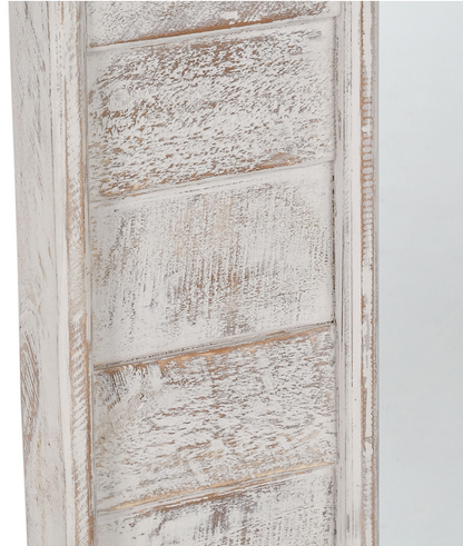 Marietta 90" Reclaimed Pine Floor Mirror - Distressed White