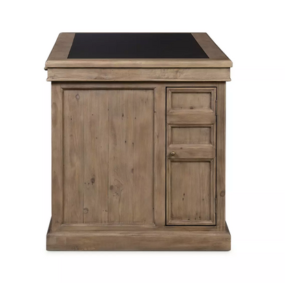 Harvey 69" Reclaimed Ash + Leather Executive Desk