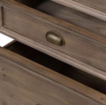 Harvey 69" Reclaimed Ash + Leather Executive Desk