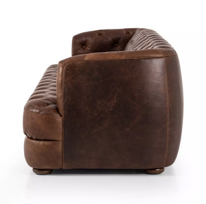 Paula 104" Italian Top Grain Leather Sofa - Cigar