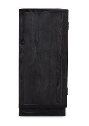 Grover 76" 4 Door Reclaimed Elm Sideboard - Etched Elm + Ebony