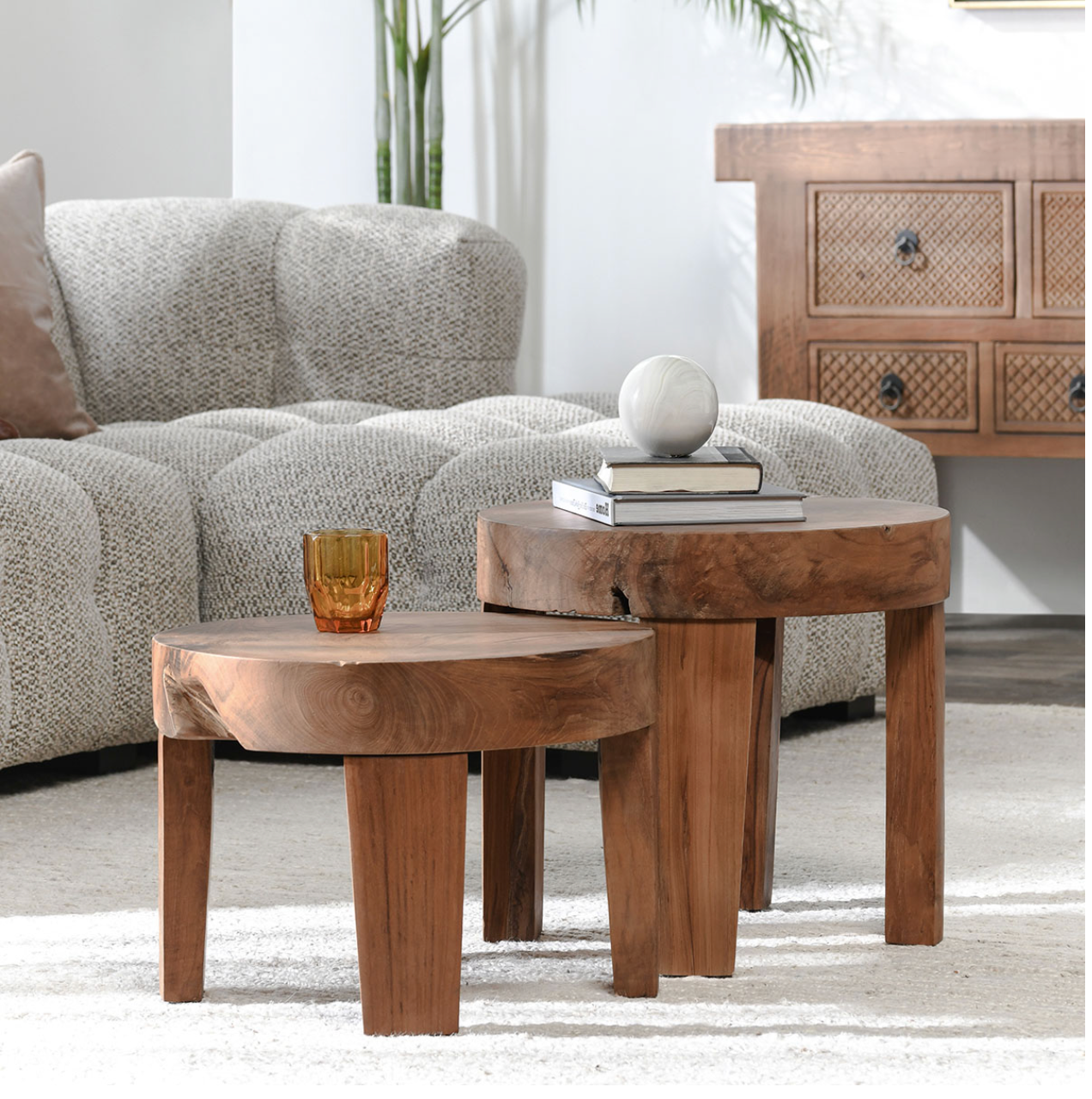 Solstice 15" Round Accent Table - Natural