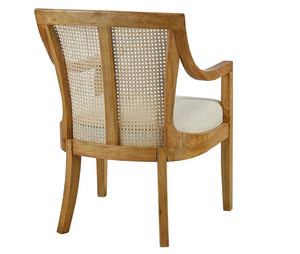 Sutton Occasional Chair - Putty + Natural Rattan