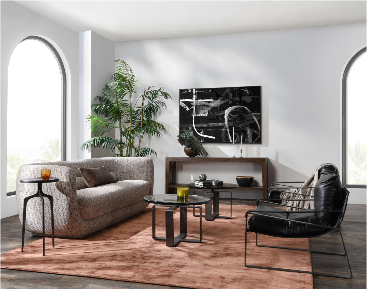 Amara 93" Sofa - Brick